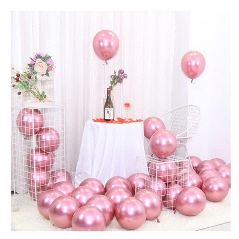 30 stk 5 tommer latex ballon krom metalfolie ballon baby shower, bryllup, fødselsdagsfest dekoration ballon: Rosenrød / 10 stk