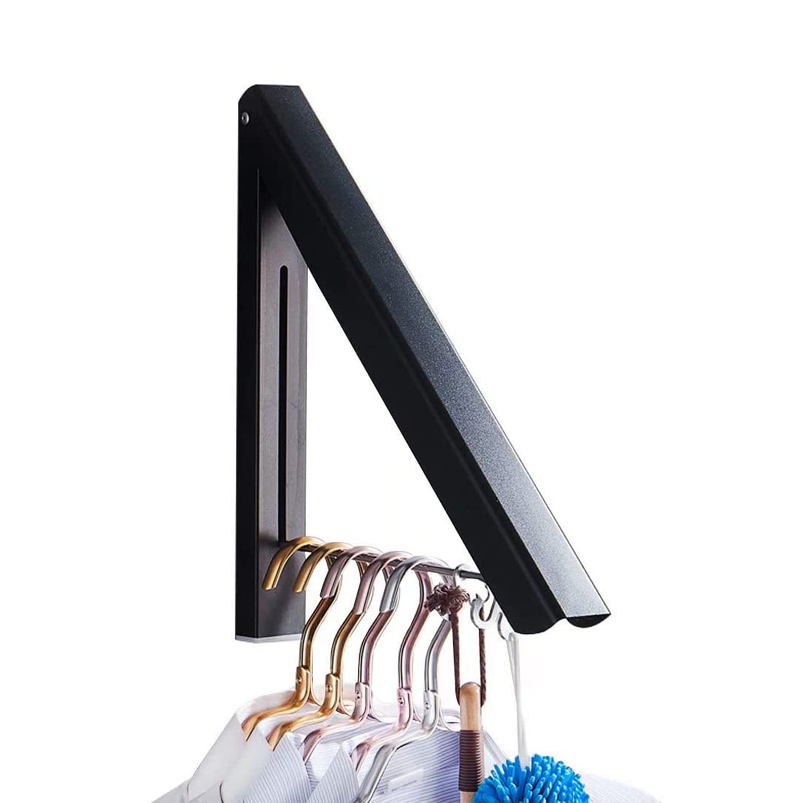Clothes Drying Rack Wall Mounted Drying rack for Drying Clothes Aluminum Foldable Space Saving Clothes Hanger: black