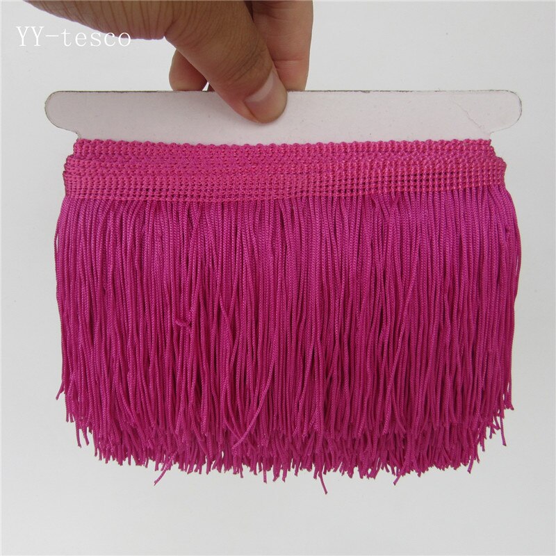 YY-tesco 10 Yard 10CM Long Lace Fringe Trim Tassel Fringe Trimming For Diy Latin Dress Stage Clothes Accessories Lace Ribbon: rose