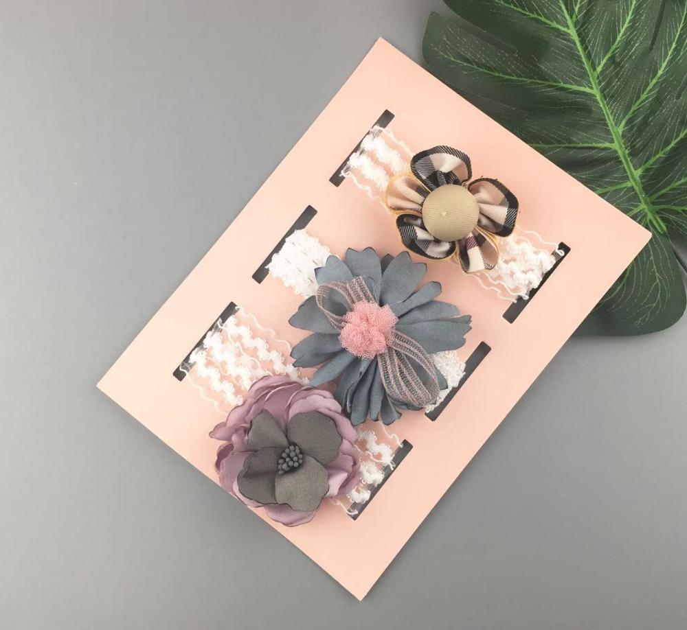 3 Stks/partij Baby Meisje Hoofdband Elastische Hoofddeksels Bloemen Strik Haar Accessoires Voor Baby Meisje Verjaardagsfeestje