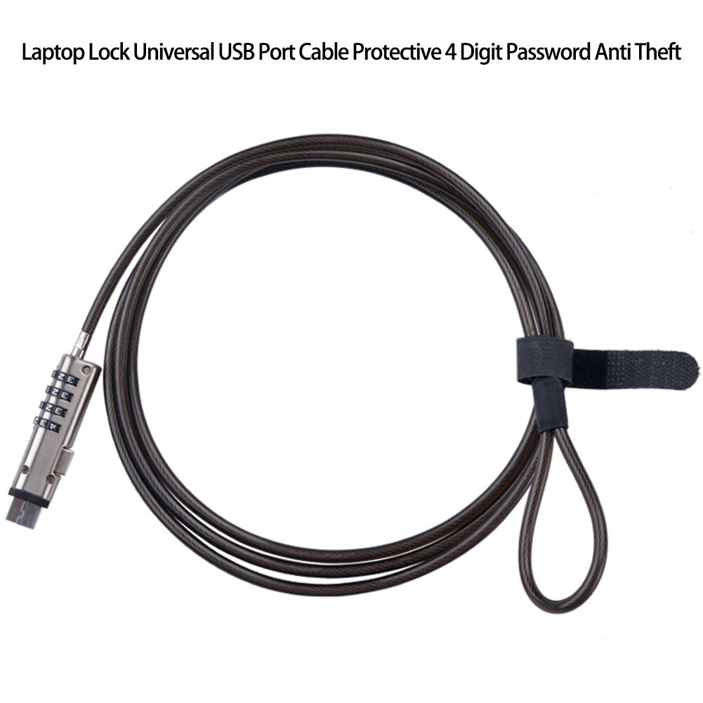 Steel Office USB Port Keyless Notebook Security Combination Cable Universal Laptop Lock Anti Theft 4 Digit Password