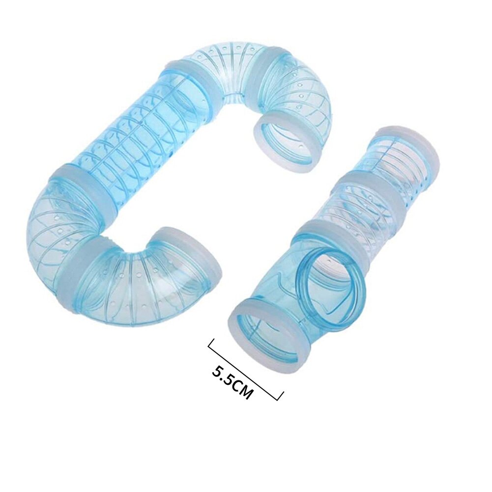 8 stücke Hamster Tunnel Montage Rohr einstellen nachrüsten Externe DIY Rohr Kleine Haustier Sport Pipeline Spielen Rohre Haustier Produkte: Blau