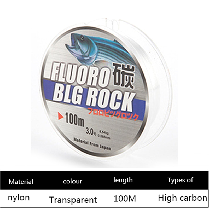 100M Vislijn 2.0 3.0 Fluorocarbon Vislijn 100M 10Kg-41Kg Carbon Fiber Voor Karper vissen Nylon Lijn