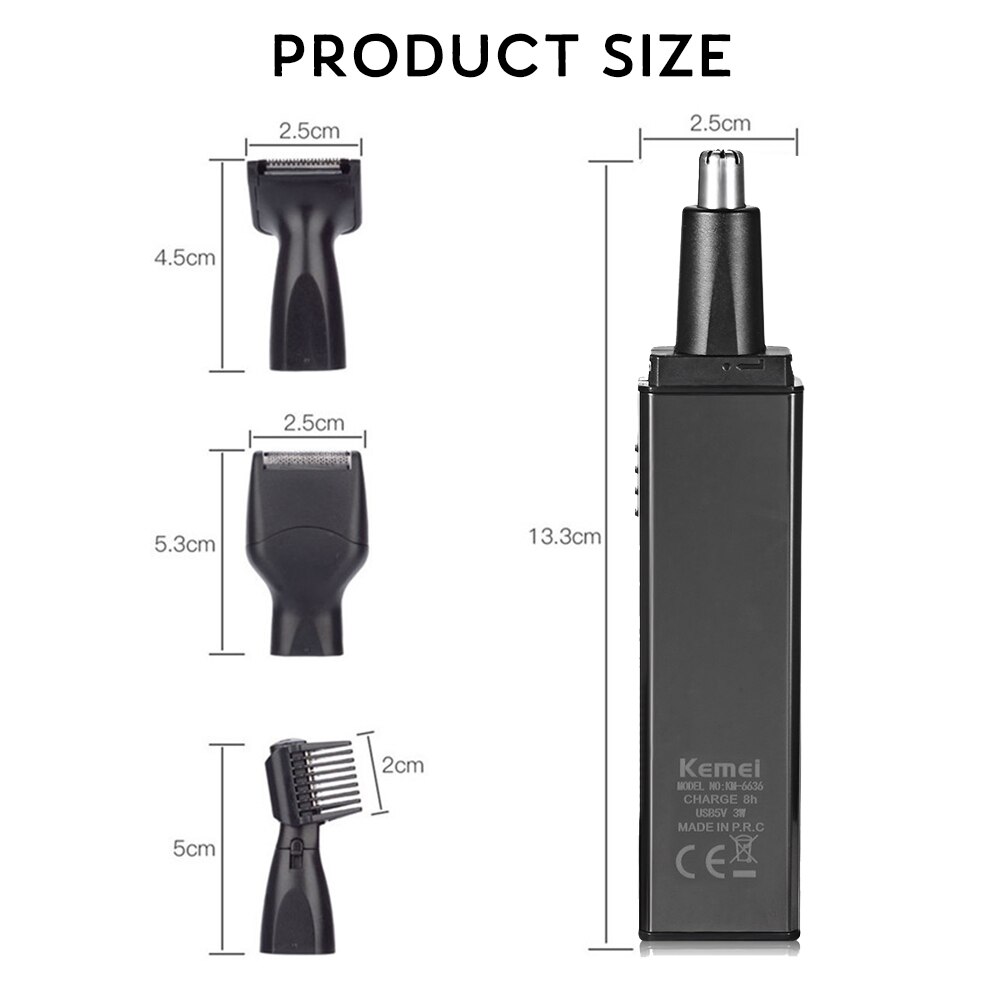 Tondeuse électrique pour le nez Rechargeable par USB pour hommes, ensemble de rasoir pour épilation des favoris, des oreilles, des sourcils et de la barbe, soins du visage 4 en 1