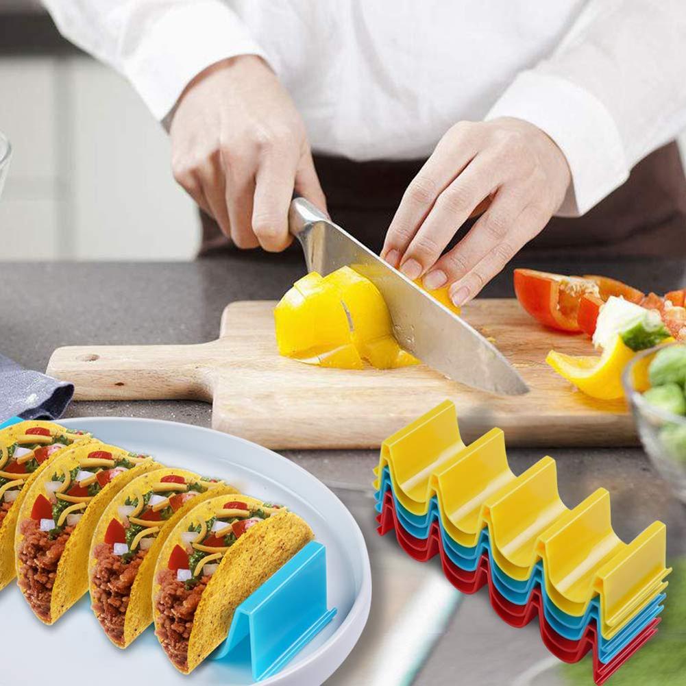 Kitchen Taco Holder Stand Innovative Colorful Taco Rack 24 Tacos Holding Plate for Making Delicious Tacos Pancakes Holder