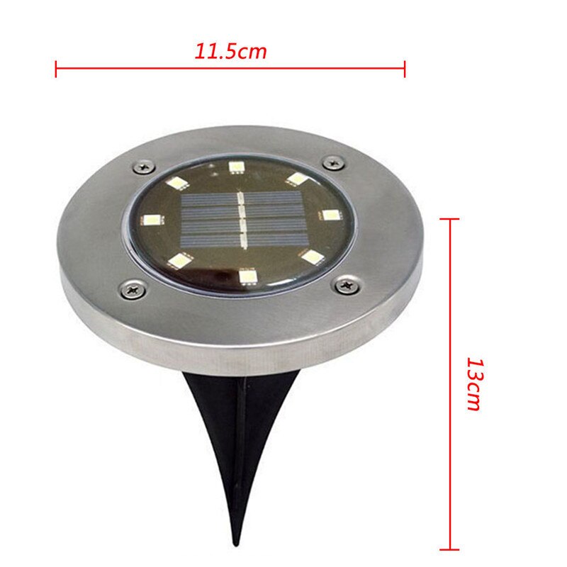 4/8/12 led solcelledrevet underjordisk lys utendørs vanntett hagevei gulv begravde lys solcellelampe for plen i hjemmet