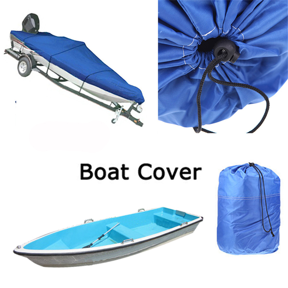Verkoop Boot cover vissersboot 210D Speedboot Vissen V-Hull 17-19ft Zonneplek Waterdicht UV Beschermd doek UV Sneeuw beschermd