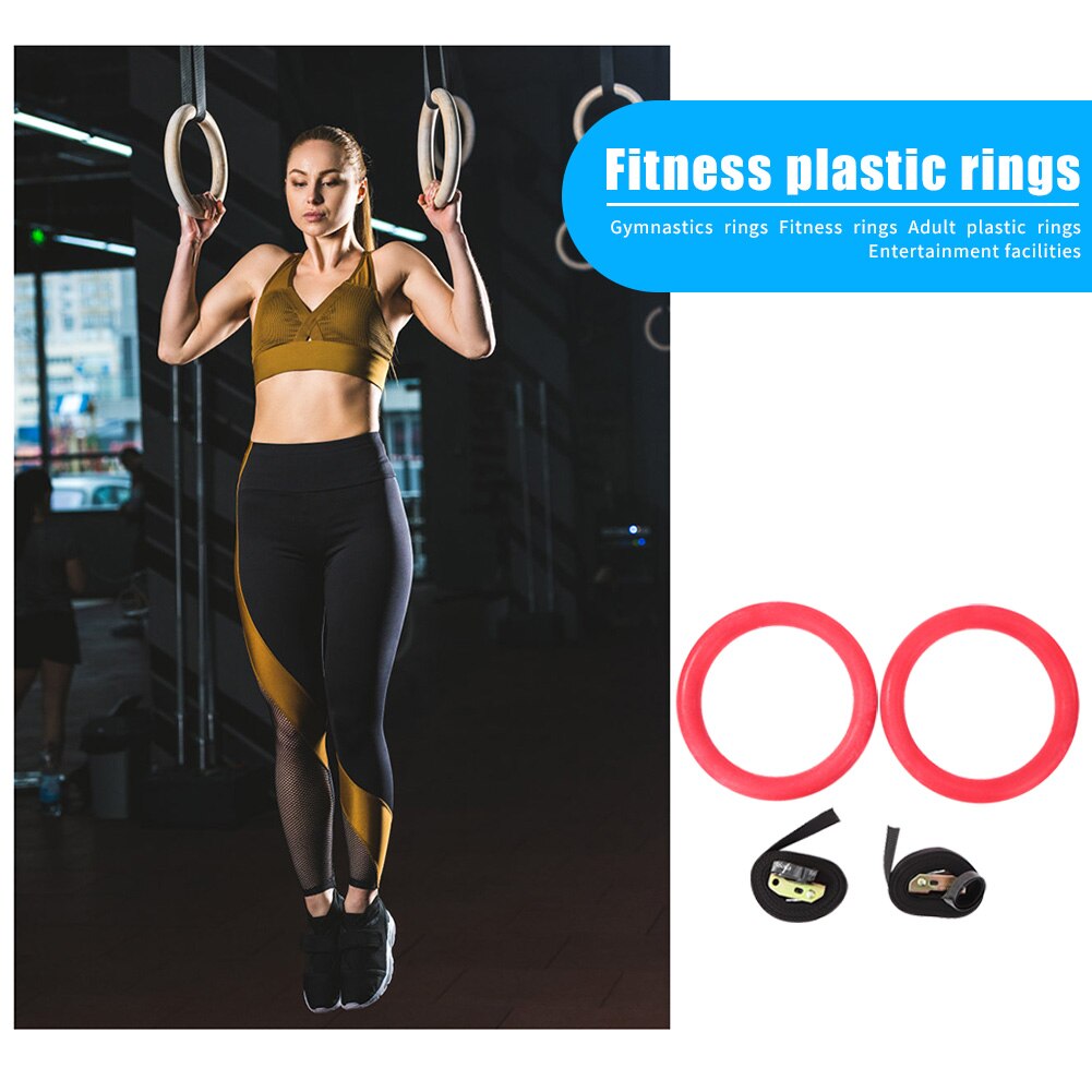 1pair ABS Dynamic Guidance Train Gymnastic Rings Exercise Workout Pull Up Muscle Training Circle Home Gym Fitness Equipment