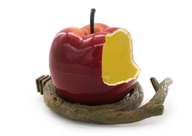 Forma original de fruta, copa de pájaro para alimentación, alimentador de aves de corral para jardín, alimentadores de mascotas, contenedor de comida, cuencos para beber, alimentador para pájaros: apple