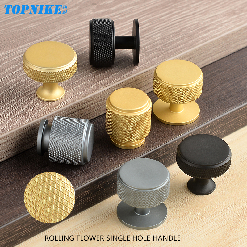 Round Furniture Handles Cupboard Door Cabinet Wardrobe Knob Cupboard Dresser Single Hole Handle Aluminium Alloy