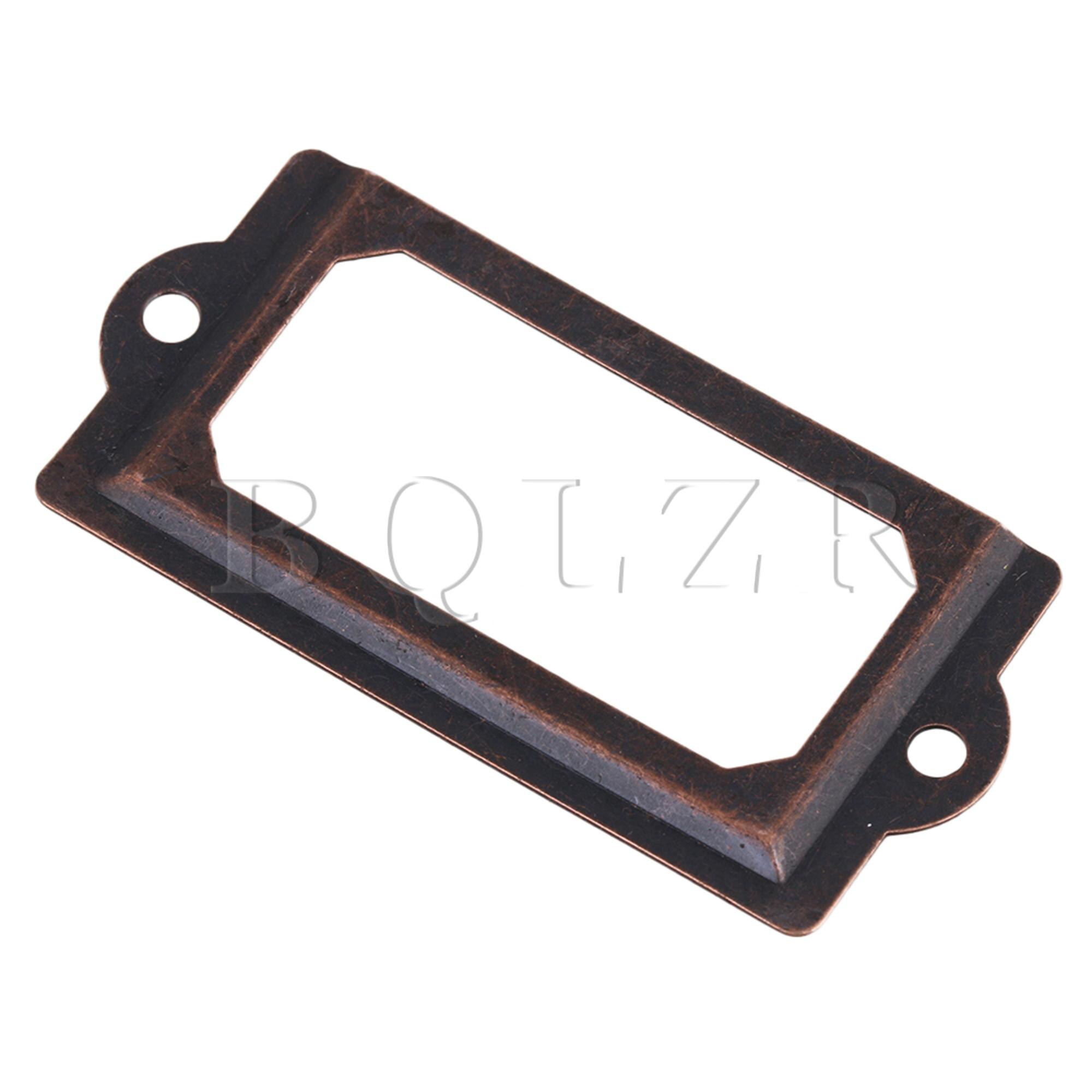 Bqlzr 100Pcs Brons 70X30Mm Kantoor Bestand Lade Handvat Label Houder Met Schroeven