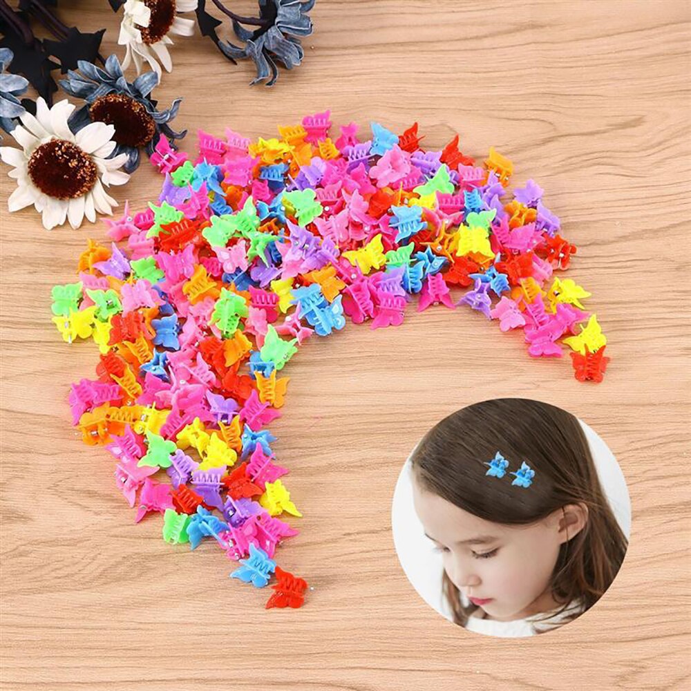 20/50/100Pcs Baby Meisje Vlinder Haar Clips Gemengde Kleur Mini Haar Klauwen Haarspelden Haarspeldjes Kaak hoofddeksels Koreaanse Haaraccessoires