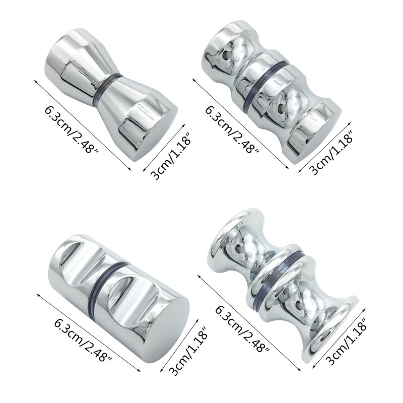 Solid Aluminum Alloy Glass Door Knob Puller Push Kitchen Bathroom Shower Cabinet Handle with Screw Home Hardware