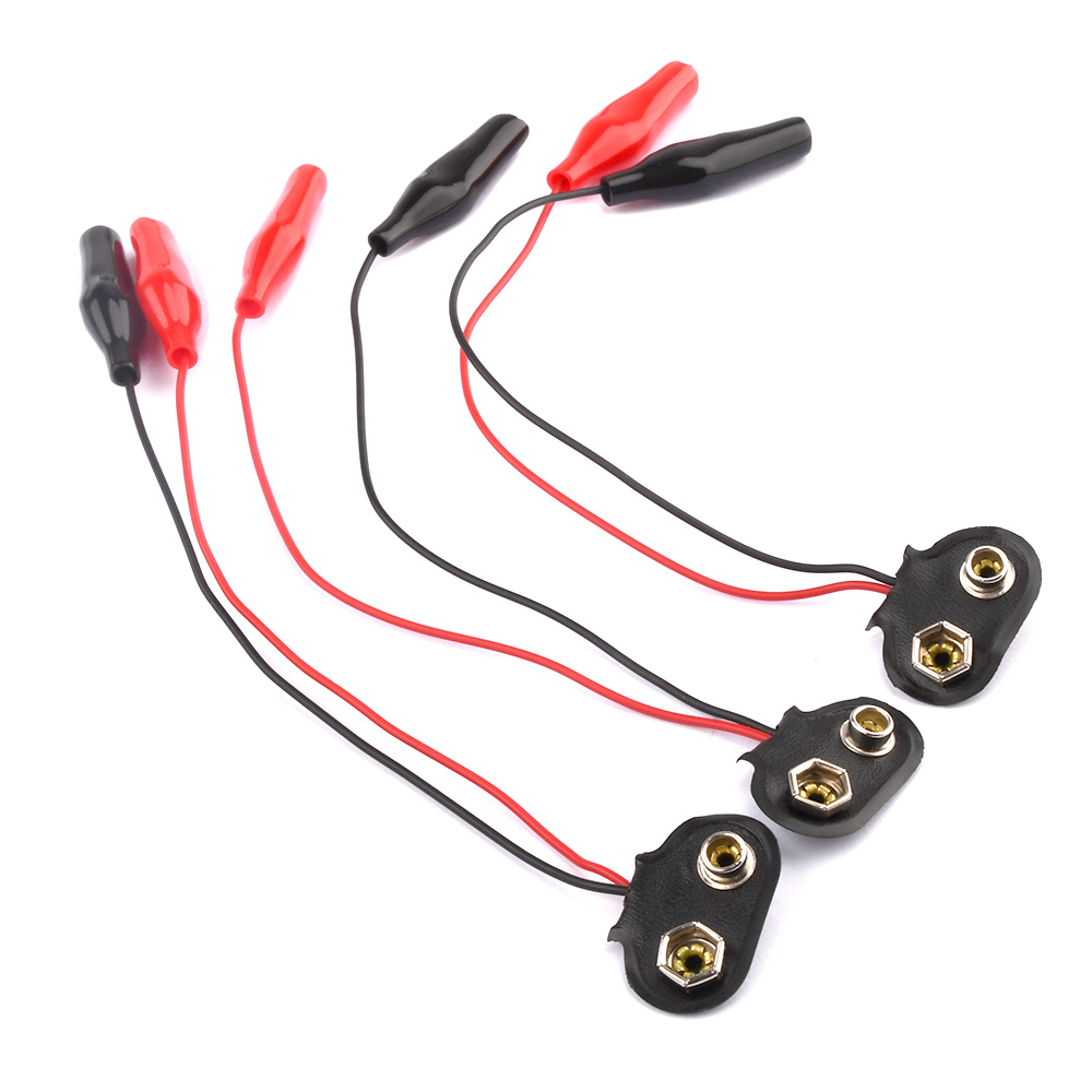 3 stücke 9V Batterie Energie Stecker schnappen Clip Adapter T-typ 9 V Dual Draht Halfter Kabel 9Volt 15cm 9V Batterie Clip Doppel Alligator: Ursprünglich Titel