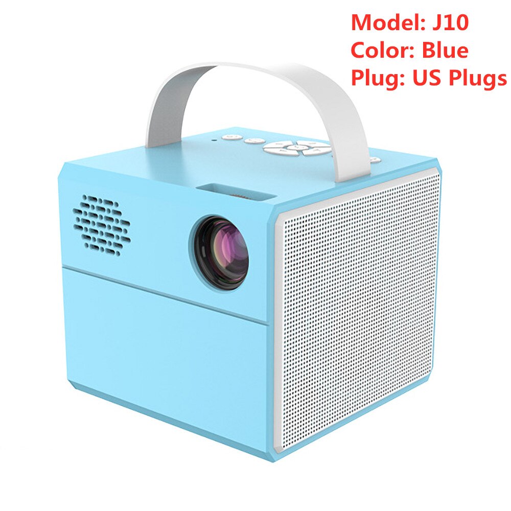 Kebidu J10 Mini Projector Pk Q2 Kinderen Draagbare Hdmi-Compatibel Projector Onderwijs Mini Led Thuis Beamer Voor Kerstcadeau: Blue US Plugs