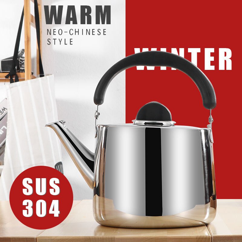 Bouilloire épaissie en acier inoxydable | Bouilloire à sifflet, bouilloire de grande capacité, cuisinière à gaz et à Induction, bouilloire universelle, sifflage