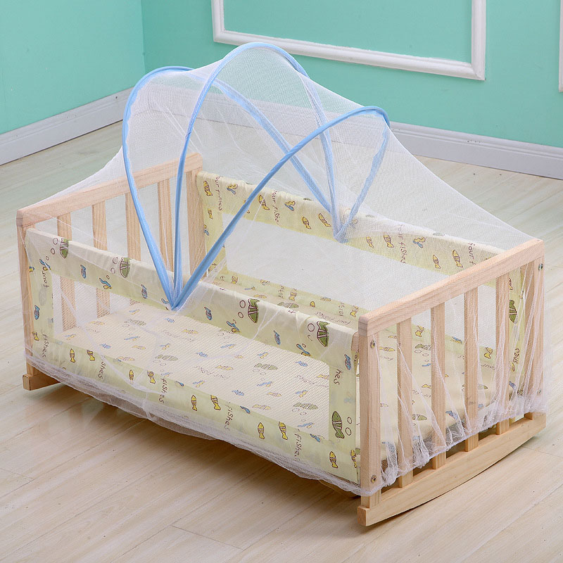 Neugeborenen Baby Krippe Moskito Netz Mit Halfter Bogen Tragbare Faltbare Krippe Anti-Moskito Abdeckung Geeignet Für 80-120cm cm: passen 90x50cm