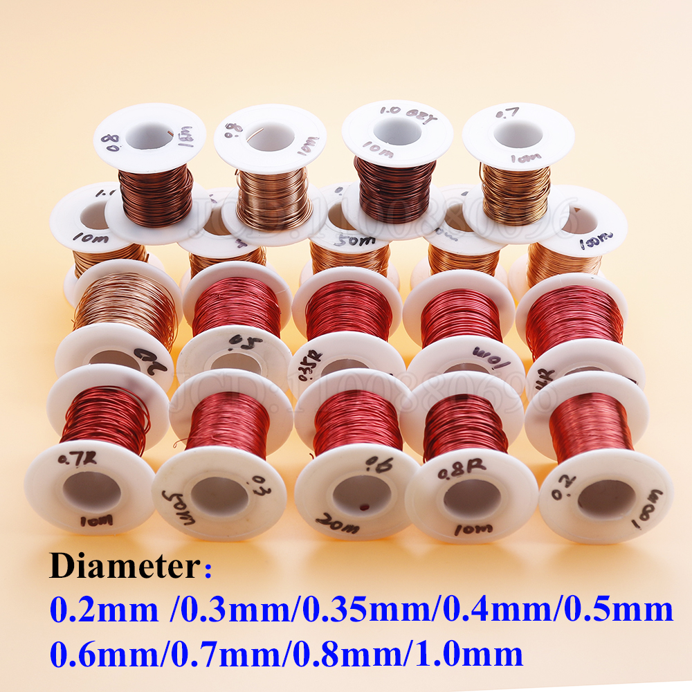 10m/50m/100m enameled copper wire enameled wire electromagnetic coil winding wire manufacturing electromagnet copper wire