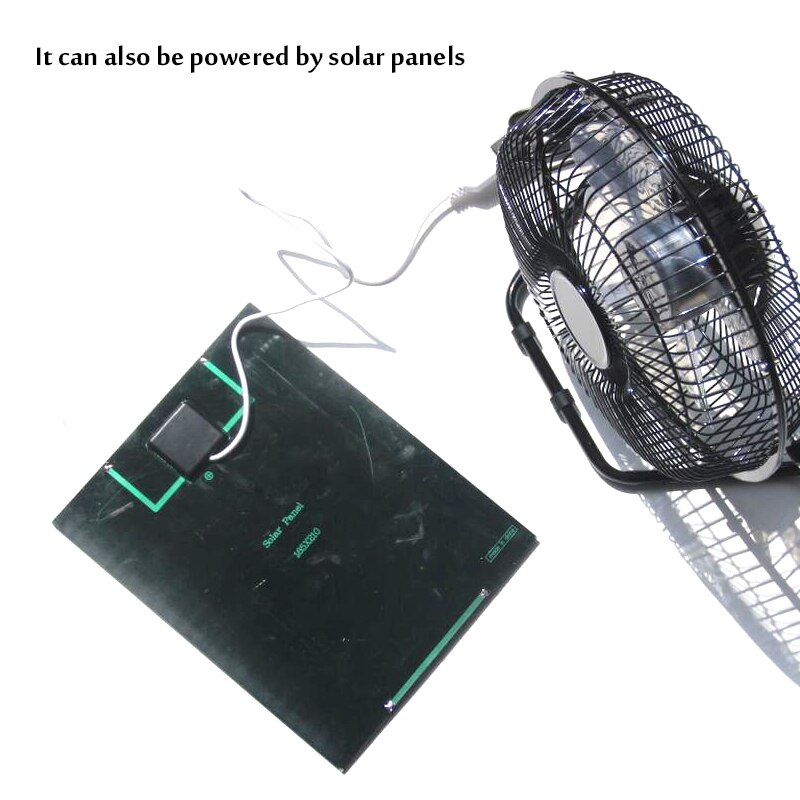 5W 6V 6 Inch Mini USB Solar Panel Fan Iron - quiet Free Angle Adjust Cooling Ventilation Chargable Office Home Travel