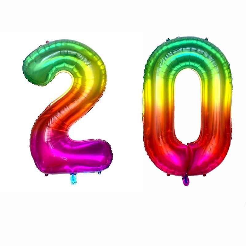 2pcs 32 Or 40 inch Happy 20 Birthday Foil Balloons pink gold number 25th Years Old Party Decorations Man Boy Girl Supplies: Agate / 40inch