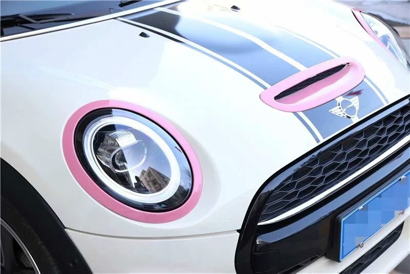 Voor Bmw Mini Cooper F55 F56 F57 Motorkap Luchtinlaat Trim Strip Carbon Fiber Stijl Auto Kap Verfraaiing Accessoires roze