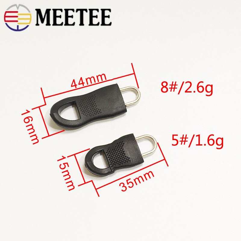 Meetee 50Pc Plastic Removable Zipper Puller for 5# 8# Jacket Coat Zipper Pull Head DIY Garment Detachable Zip Silder Repair Kits