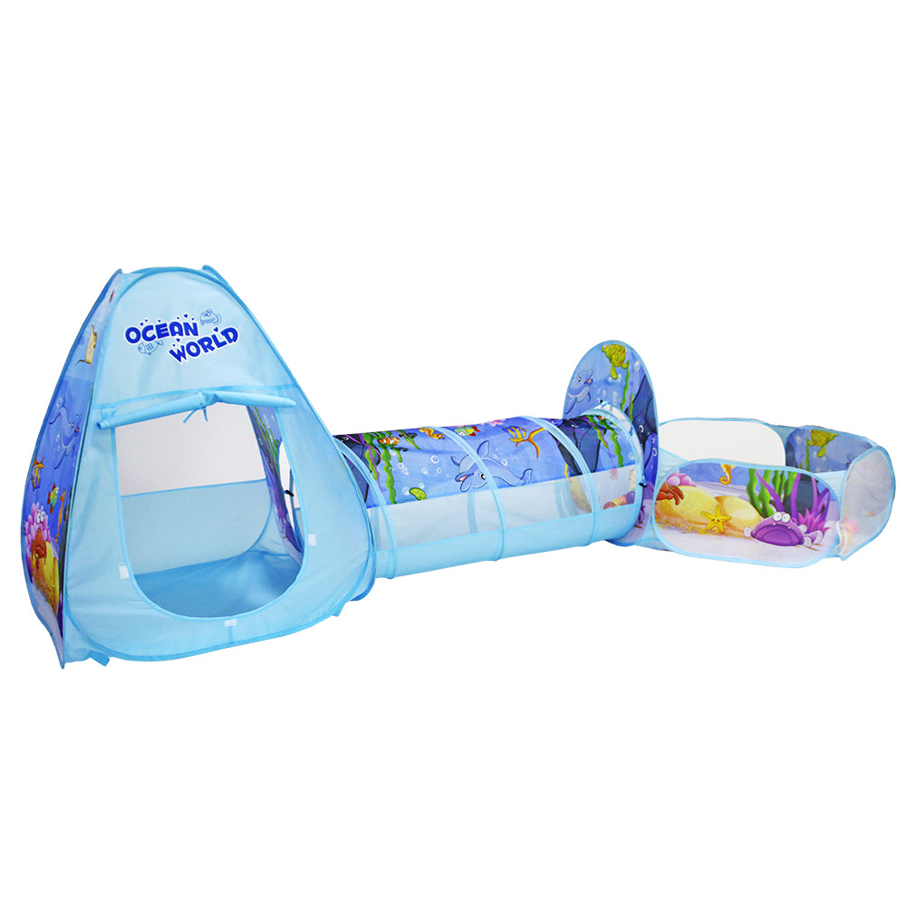 Tente de Tunnel d&#39;intérieur pour bébé, jouets de fosse de piscine à balles amusantes, clôture d&#39;épissure, clôture de jeu à balles Marine Portable pliable pour bébé 3 pièces