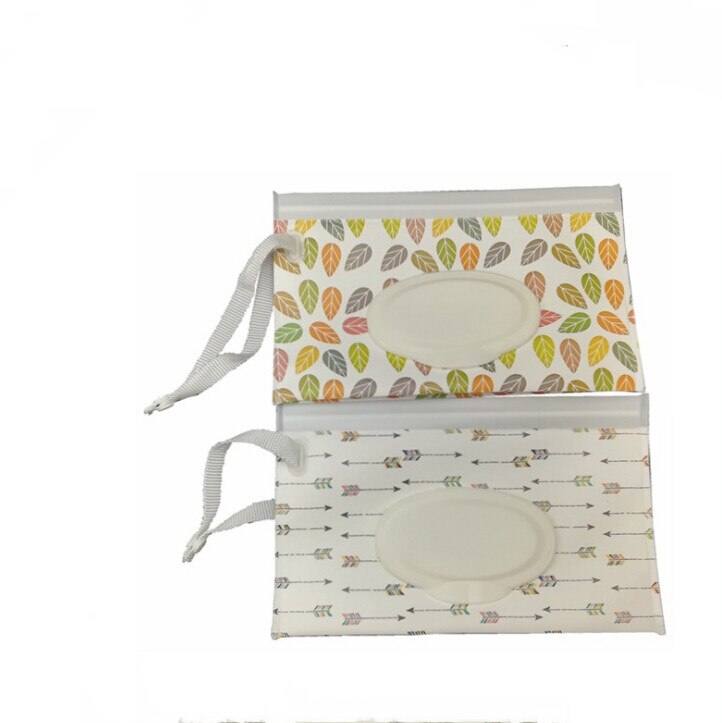 Bolso de mano para limpieza de maletas, toallitas ecológicas, bolsa de cosméticos con tapa, caja de toallitas portátil con correa a presión