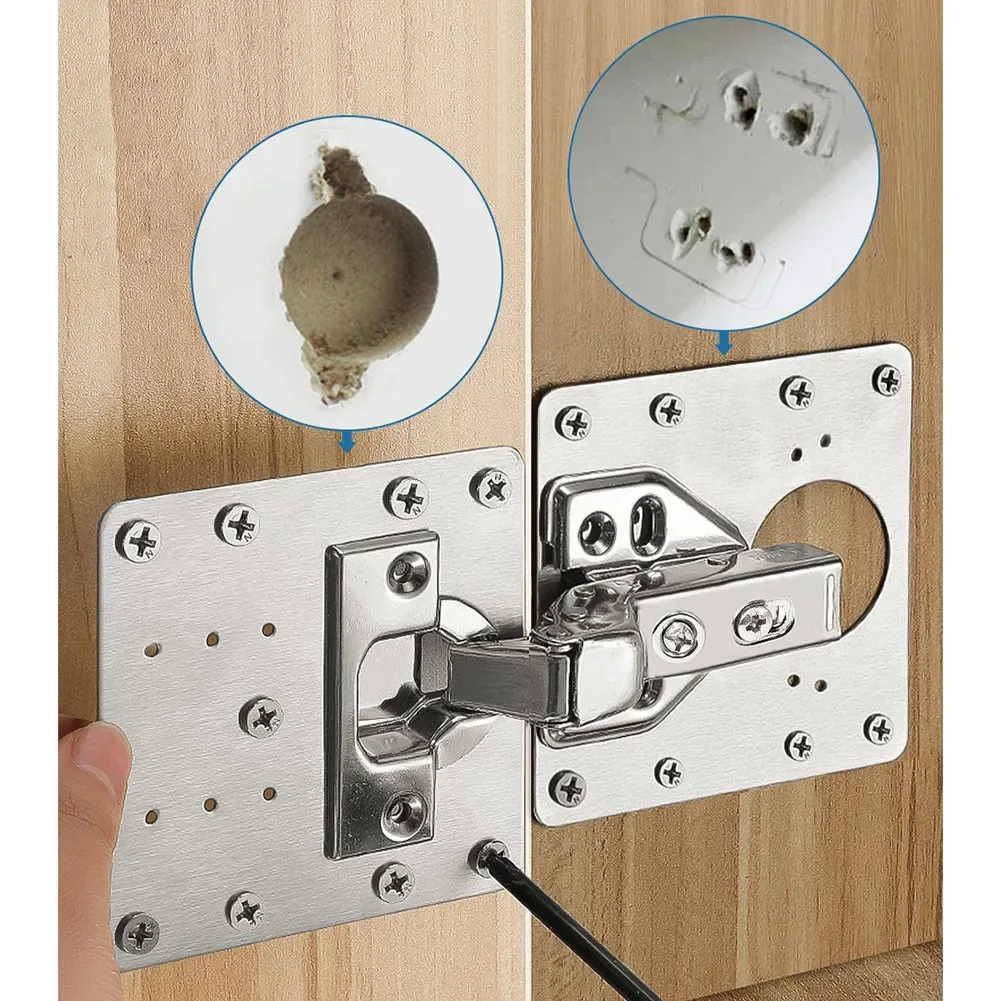 Scharnier Reparatieplaat Kastdeur Scharnier Bevestigingsplaat Deurscharnier Reparatieset Montage Reparatie Zijpanelen Kastdeur Aansluiting