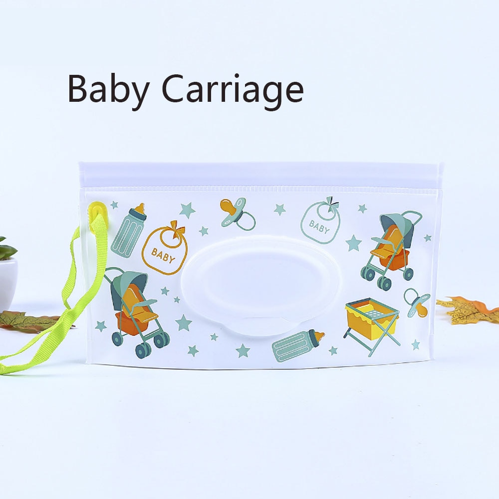 Lätt att bära snäpprem portabel baby våtservetter box våtservetter behållare miljövänlig clamshell kosmetiska rengöringsservetter fodral