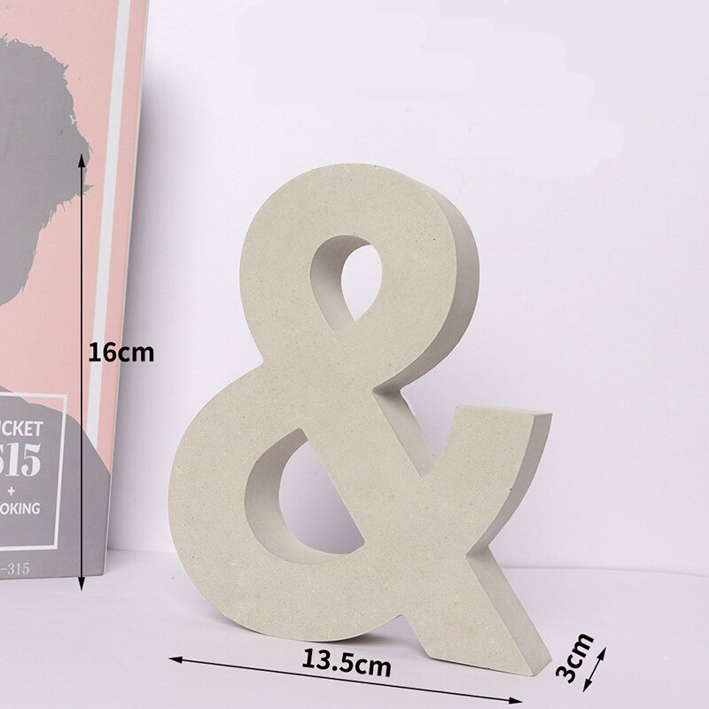 Cement symbol silicone mold symbol letter combination furniture cement decoration mold shop name alphanumeric combination mold: Light Grey