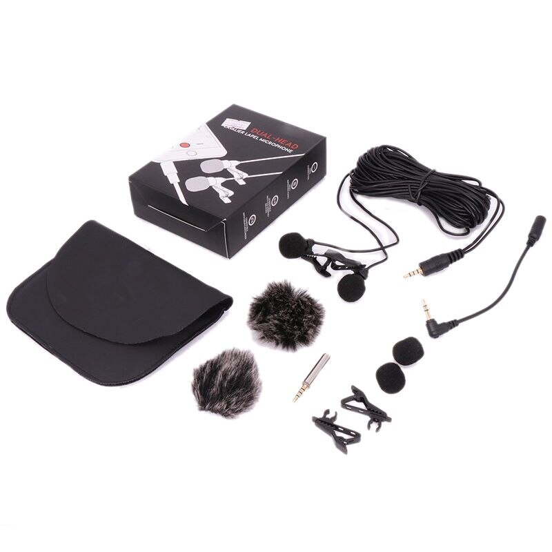 Vidpro XM-DLS Dual-Head Interview Lavalier Microphone For Smartphones & Tablets | Best Buy Canada