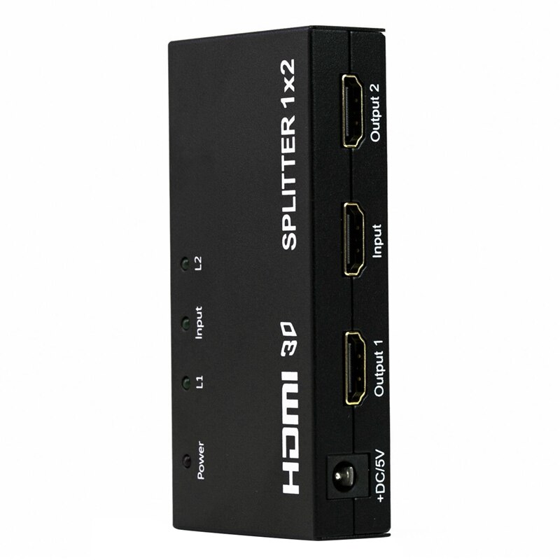 HDMI Splitter 1 in 2 Way Splitter HDMI Supports 3D HDMI 1X2 o Splitter EU Plug