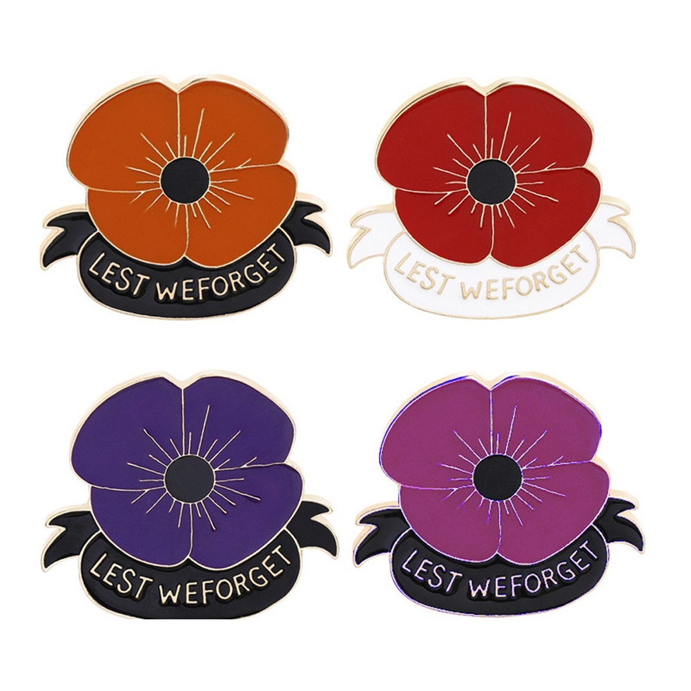 Lest We Forget Pins Beautiful Poppy Brooch Pin Memorial Day For Women and Ladies Decoration