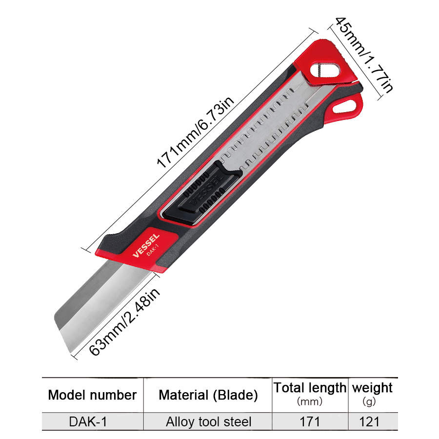 VESSEL couteau utilitaire remplacement sphérique réparation boîte à outils peut être accroché sur la taille poudres sac NO.DAK-1 | DAK-2 | TPK-10 | TPK-20 | TPK-30: Rouge