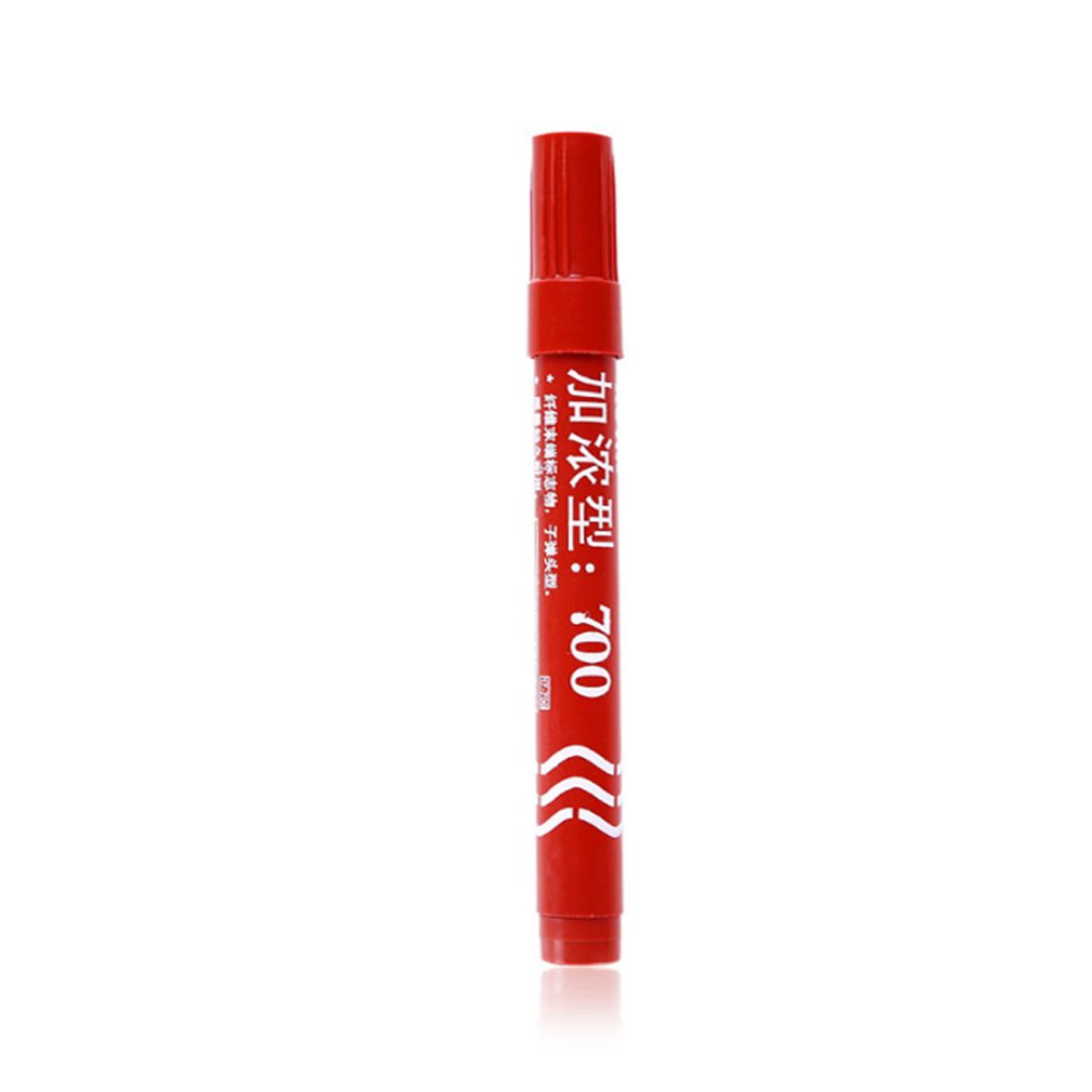 Enriched marker Plastic Oily Waterproof Permanent Marker Pen Korean Stationery Student Outdoor Marking Ink Marker Random pattern: Red