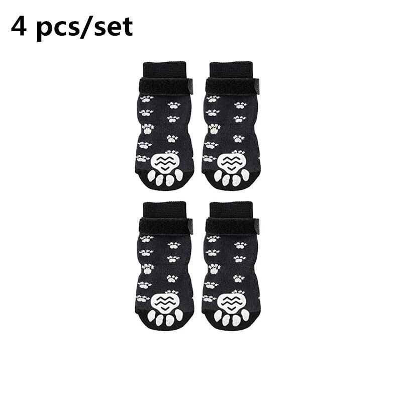 Buty dla psa skarpety Outdoor Indoor wodoodporne antypoślizgowe buty dla psa skarpetki dla kota Pet ochraniacz na łapy dla małych średnich psów perro: Black / M
