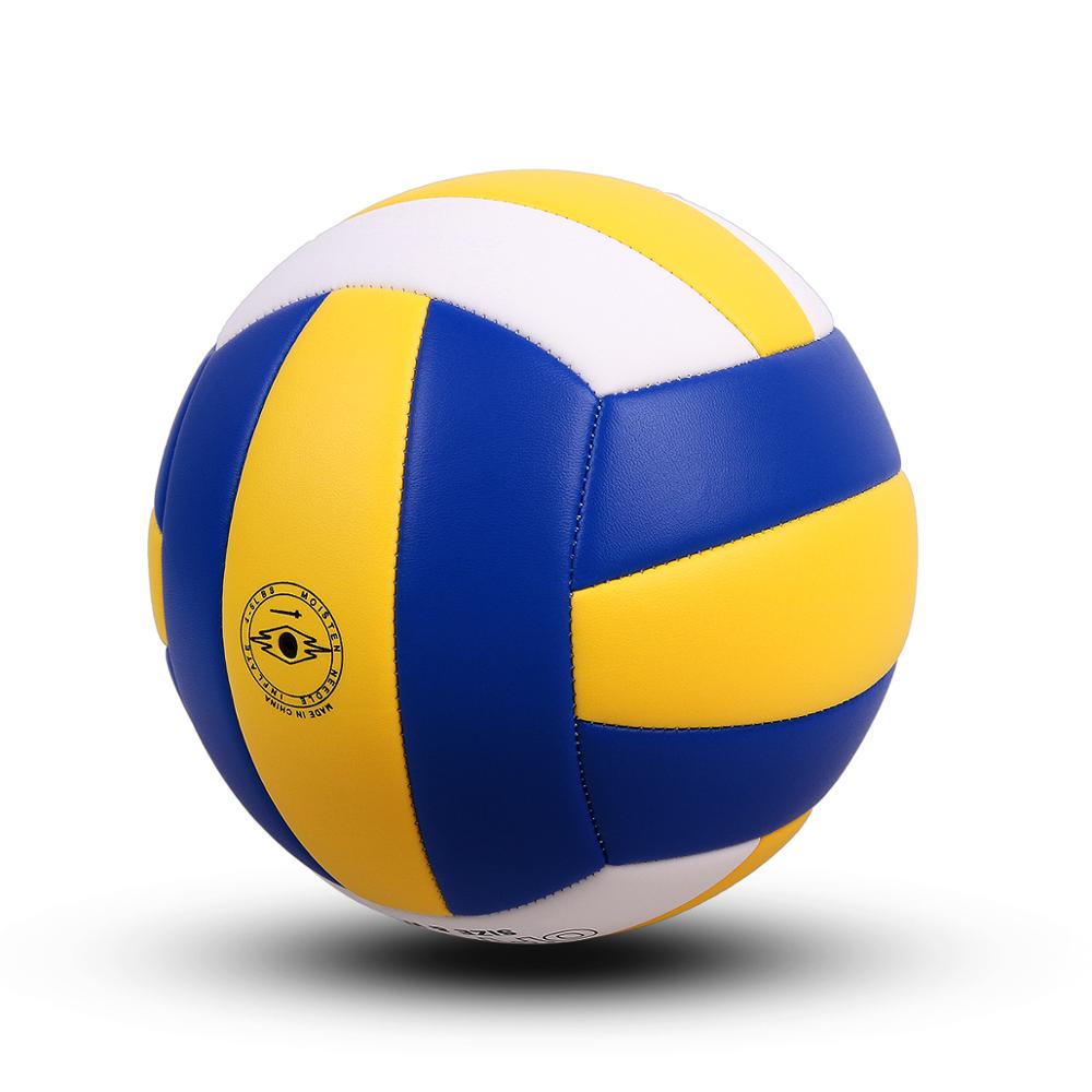 YANYODO Offizielle Größe 5 Volleyball, Weiche drinnen draussen Volleyball für Spiel Fitnessstudio Ausbildung Strand Spielen, Gelb Weiß Blau