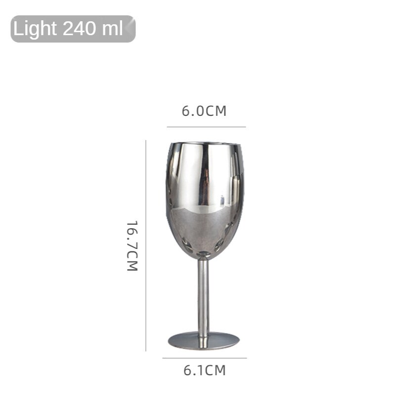1pcs Stainless Steel Wine Glasses All-steel Goblet Metal Wine Glas Wineglass Bar Champagne Cocktail Drinking Cup Party Supplies: B