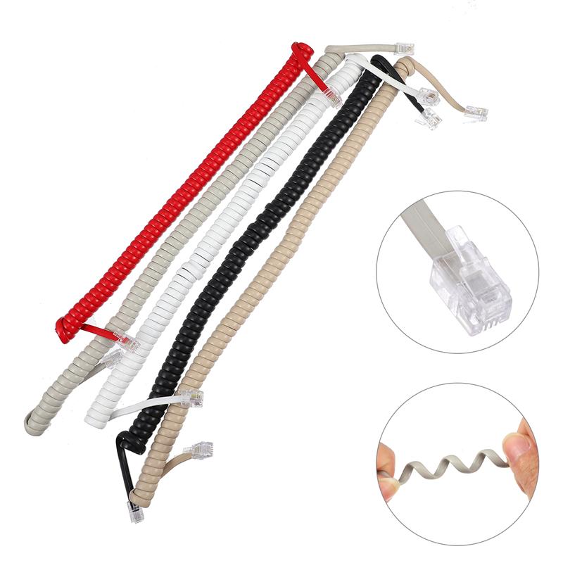 10Pcs Universele Telefoonhoorn Koord Opgerolde Telefoonkabel Telefoon Accessoire (Willekeurige Kleur)