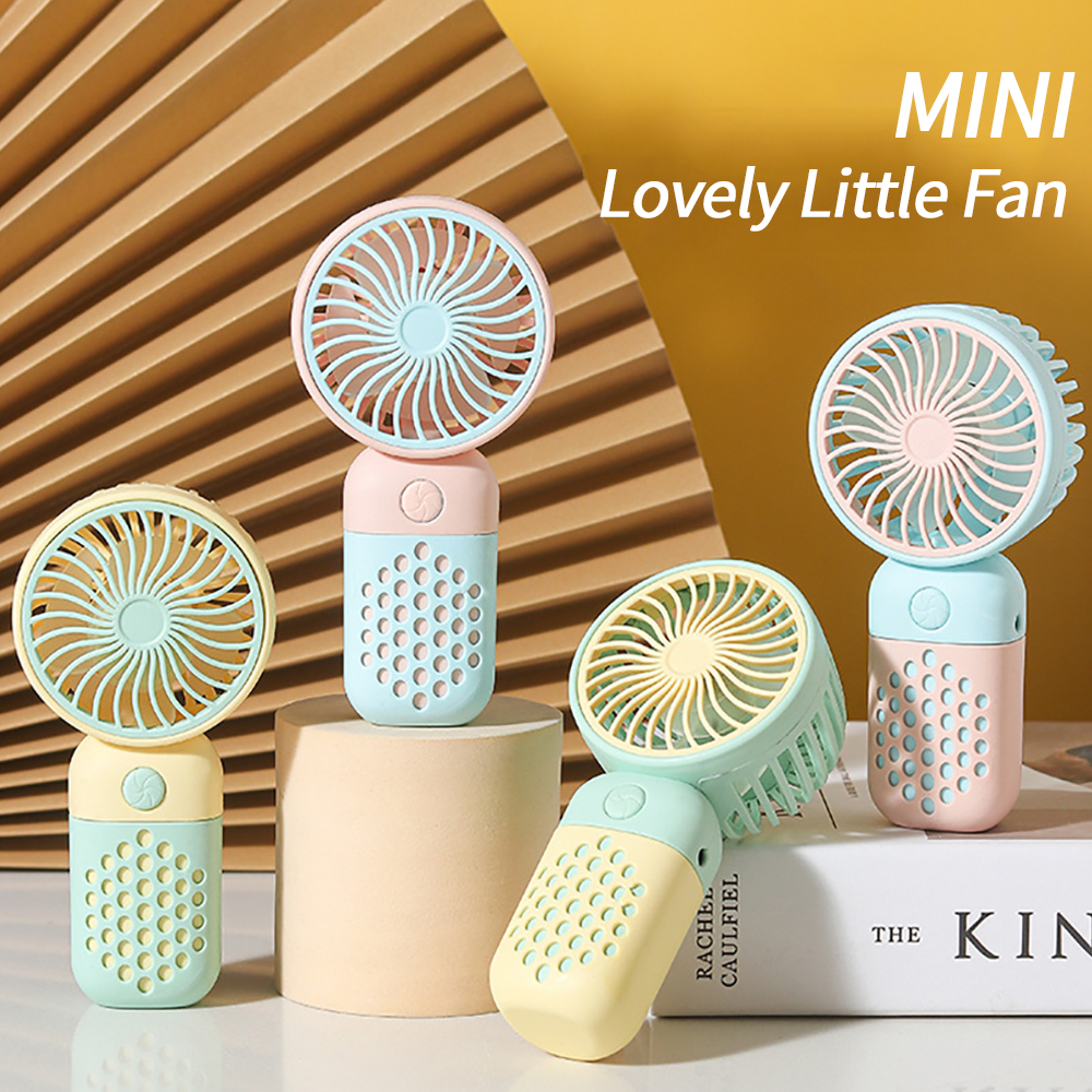 Mini ventilador portátil portátil, USB recarregável, esportes ao ar livre, refrigeração, tamanho de bolso, baixo ruído, presentes de estudante, novo, 2021, 1pc