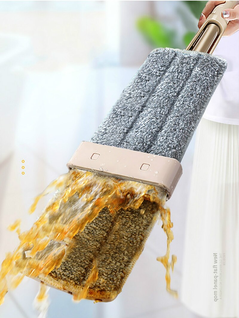 Magic Mop Free Hand Washing Lazy Mop Cleaner Self-Wring Squeeze Household Cleaning Automatic Dehydration: Best 33cm Mop 4 pads