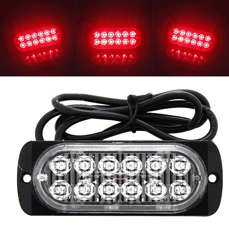 12V-24V 12 LED Off-road Car Trucks Safety Urgent Working Fog Light Lamp Red