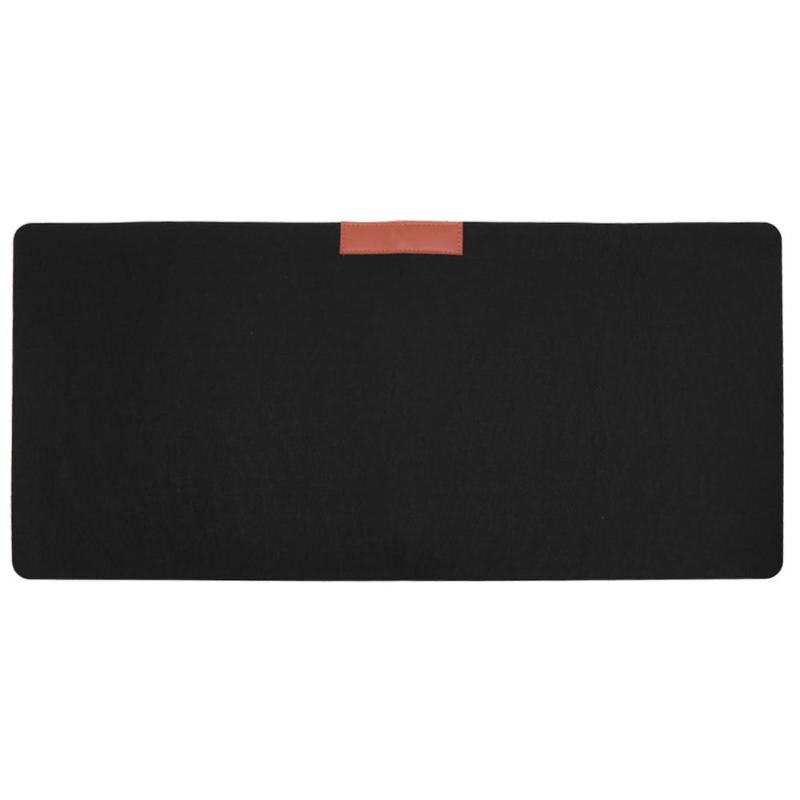 70*33cm ultra-tynde kontor computer bordmåtte moderne bordtastatur musemåtte uldfilt bærbar pude bordmåtte gamer musemåtte: Sort