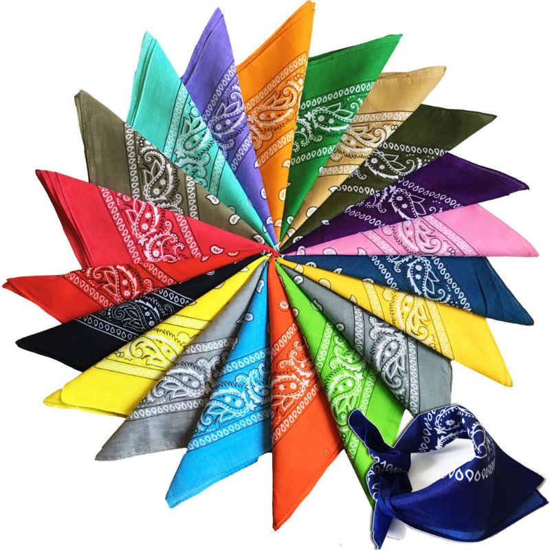 20 Colors Novelty Bandanas Paisley Print Cowboy Bandana Handkerchiefs Scarves