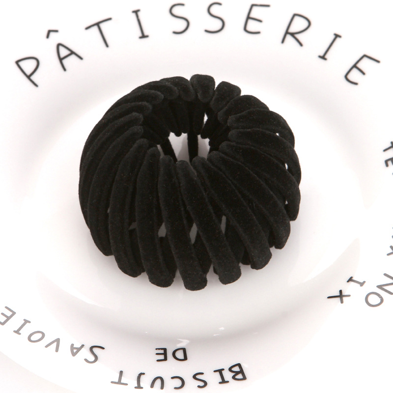 Haar Clip Vogelnest Vormige Magische Haar Houder Fluwelen Haar Ring Bal Hoofd Haar Apparaat Hoge Paardenstaart Haar Artefact Accessoires: WHITE