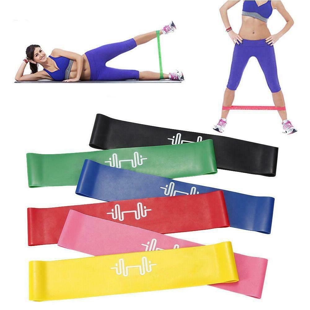 6Pcs/Set Resistance Bands Power Heavy Strength Gym Exercise Fitness Yoga: Default Title