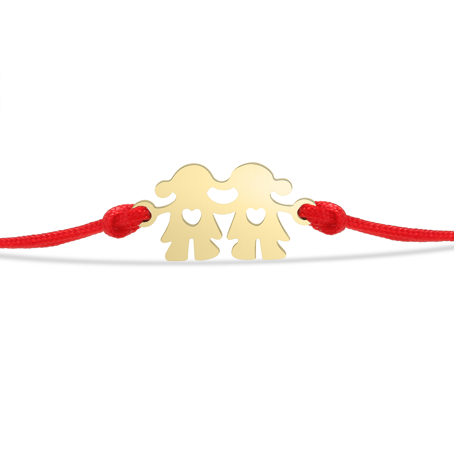 Vergulde Roestvrij Staal Delicate Gepolijst Twee Leuke Meisjes Bedelarmband Vrouwen Meisje Liefde Hart Vriendschap Sieraden