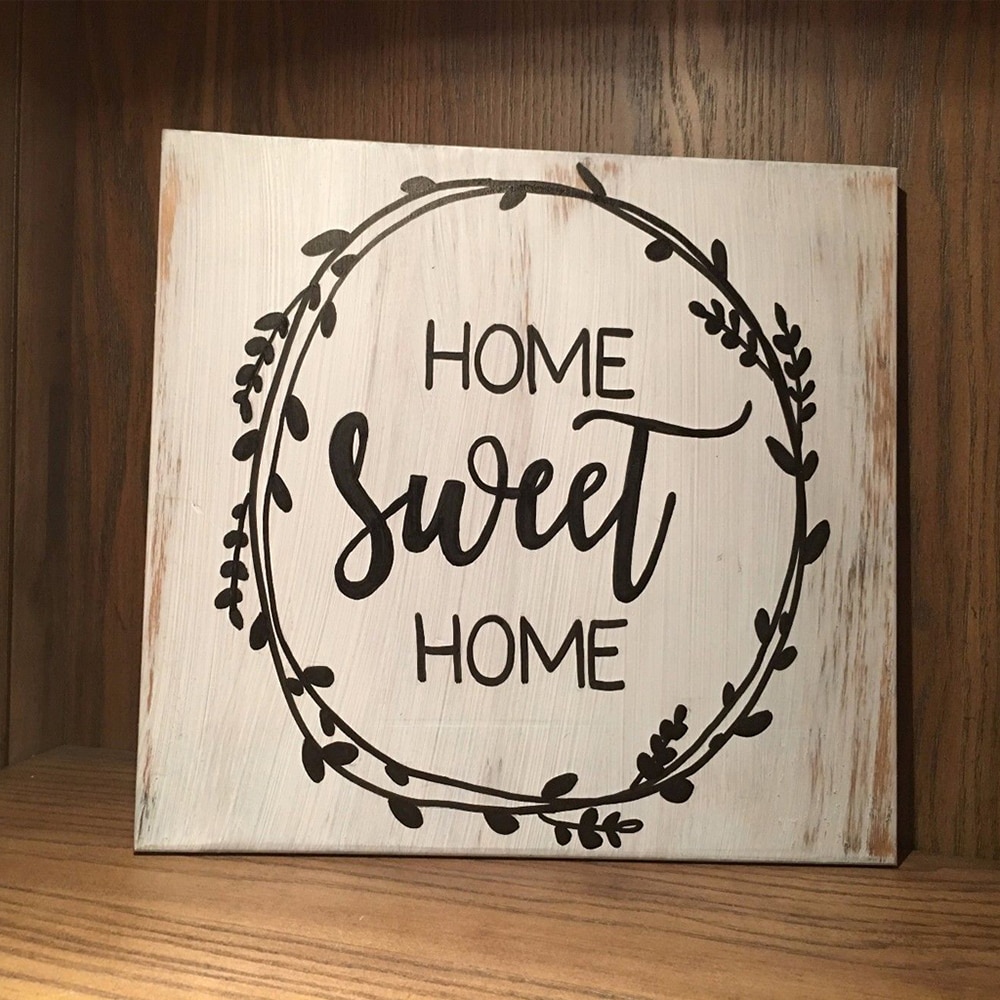 1 Pcs Decorative Rustic Wood Signs Home Sweet Sign Plaque Housewarming Farmhouse Style Distressed Ornament