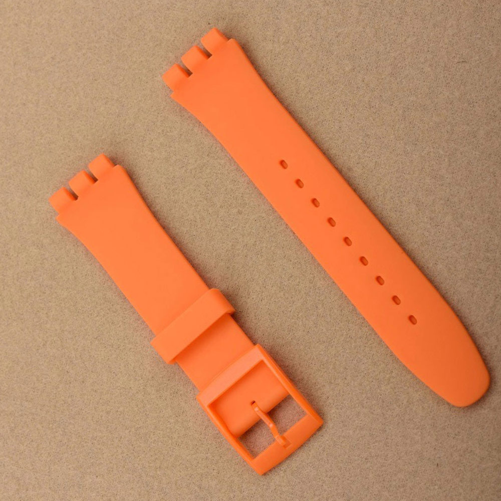 Accesorios de reloj para Swatch, correa de silicona con hebilla de 17mm y 19mm, correa de goma, correa deportiva para hombres y mujeres, correa de reloj de 20mm: GREEN BLUE / 18 mm